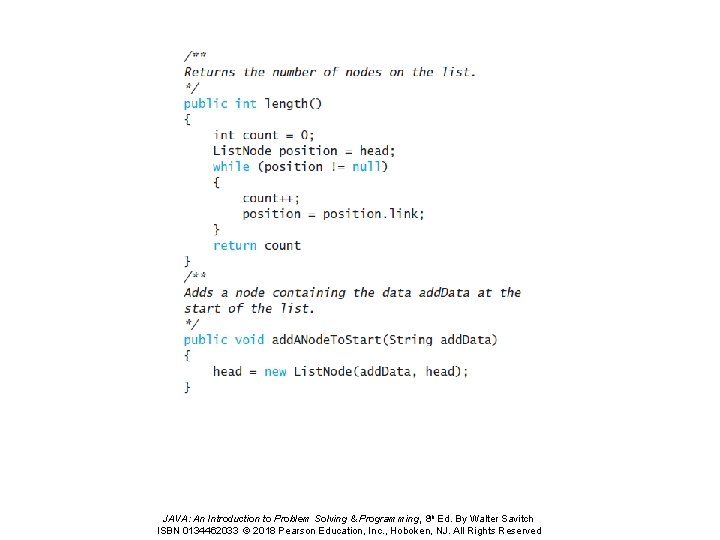 JAVA: An Introduction to Problem Solving & Programming, 8 th Ed. By Walter Savitch