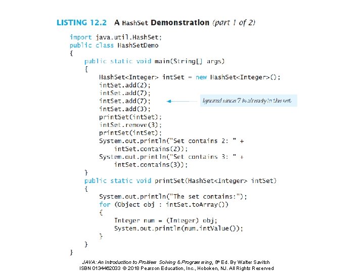 JAVA: An Introduction to Problem Solving & Programming, 8 th Ed. By Walter Savitch