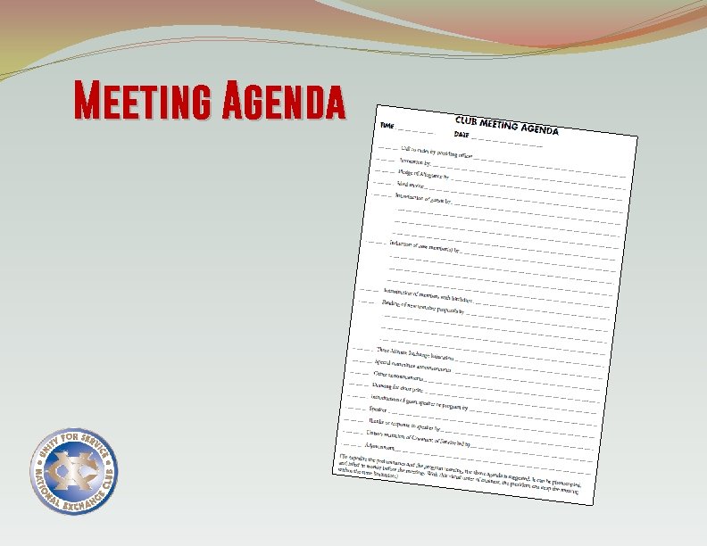 Meeting Agenda 