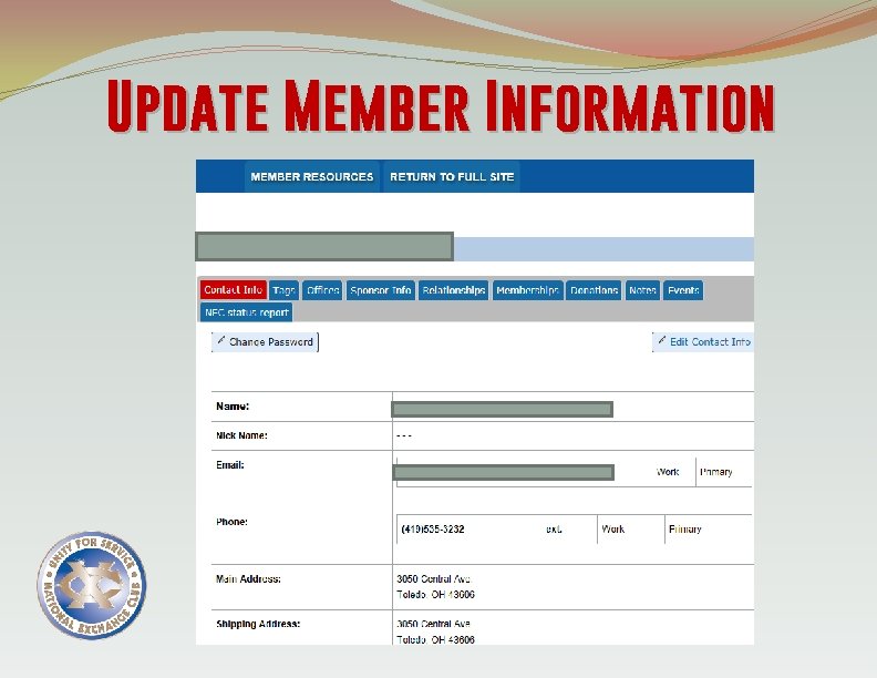 Update Member Information 