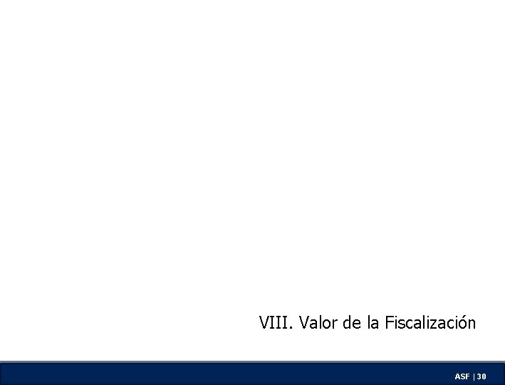 VIII. Valor de la Fiscalización ASF | 30 