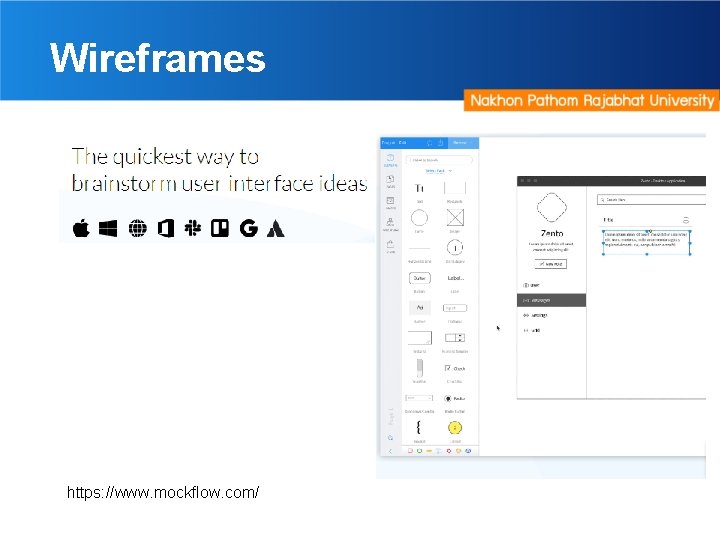 Wireframes https: //www. mockflow. com/ 