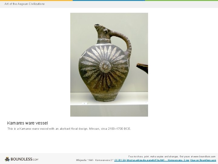 Art of the Aegean Civilizations Kamares ware vessel This is a Kamares ware vessel