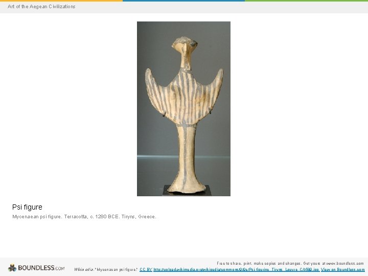 Art of the Aegean Civilizations Psi figure Mycenaean psi figure. Terracotta, c. 1280 BCE.