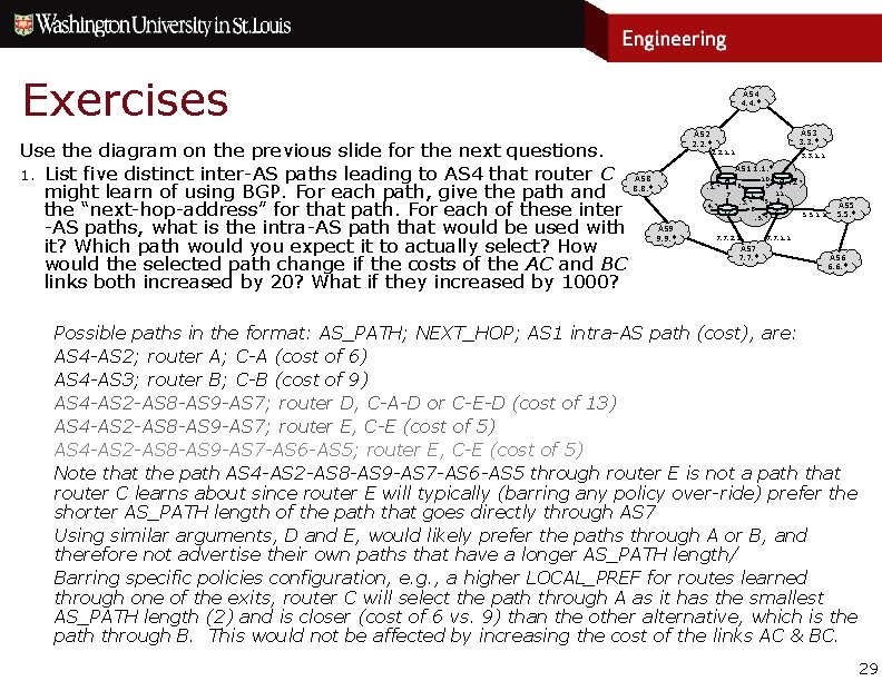 Exercises Use the diagram on the previous slide for the next questions. 1. List