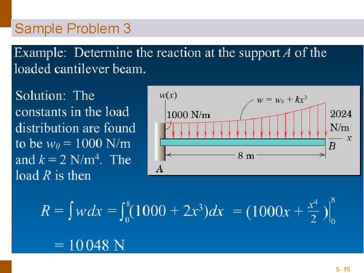 ENGINEERING MECHANICS : STATICS Sample Problem 3 5 - 15 