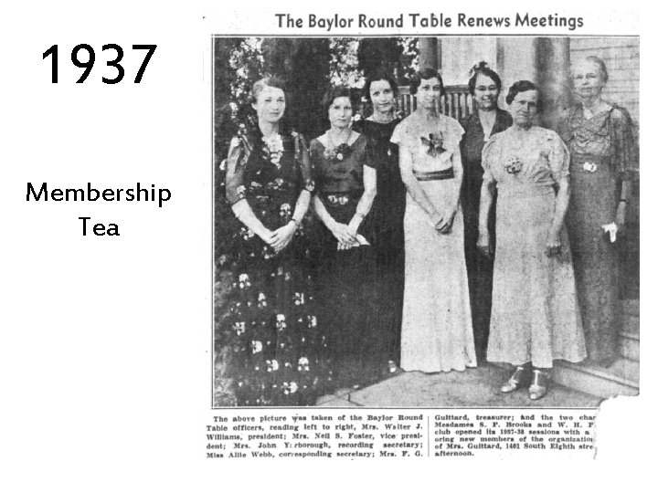 1937 Membership Tea 