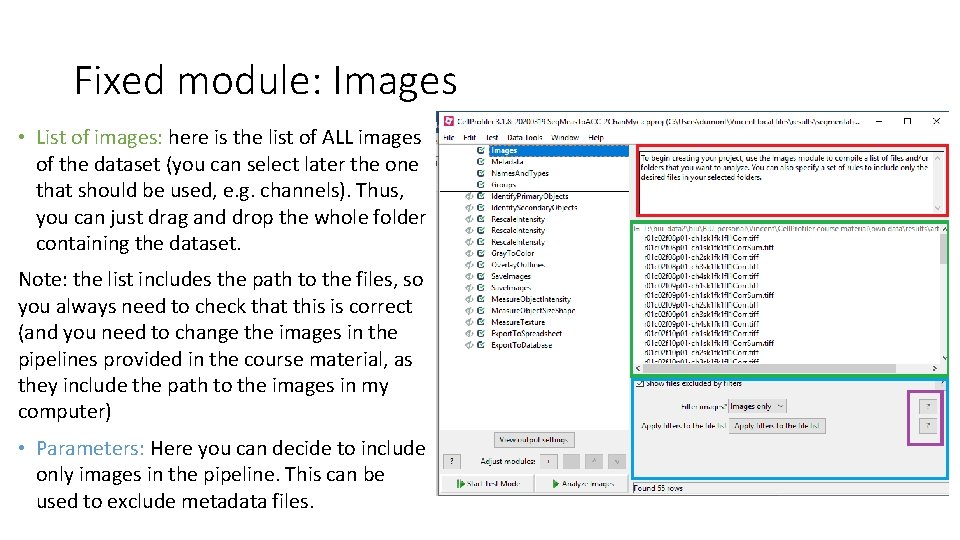 Fixed module: Images • List of images: here is the list of ALL images