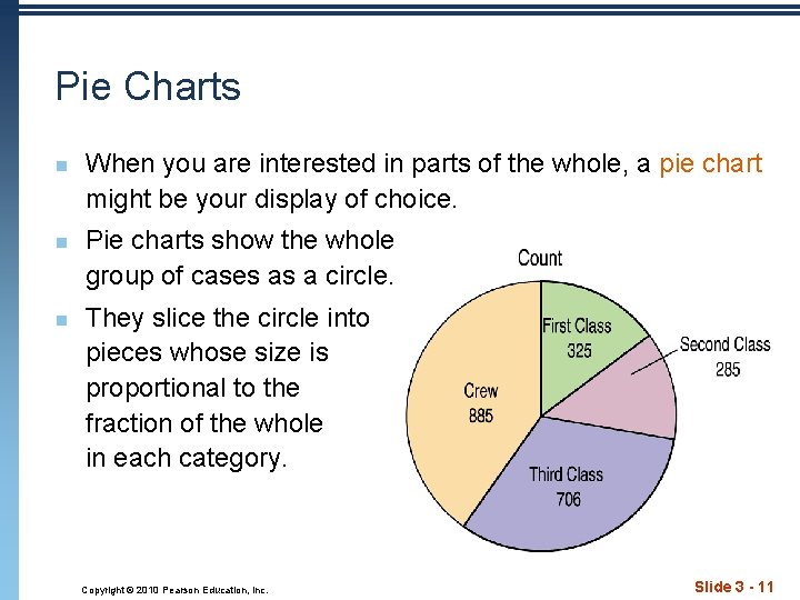 Pie Charts n n n When you are interested in parts of the whole,