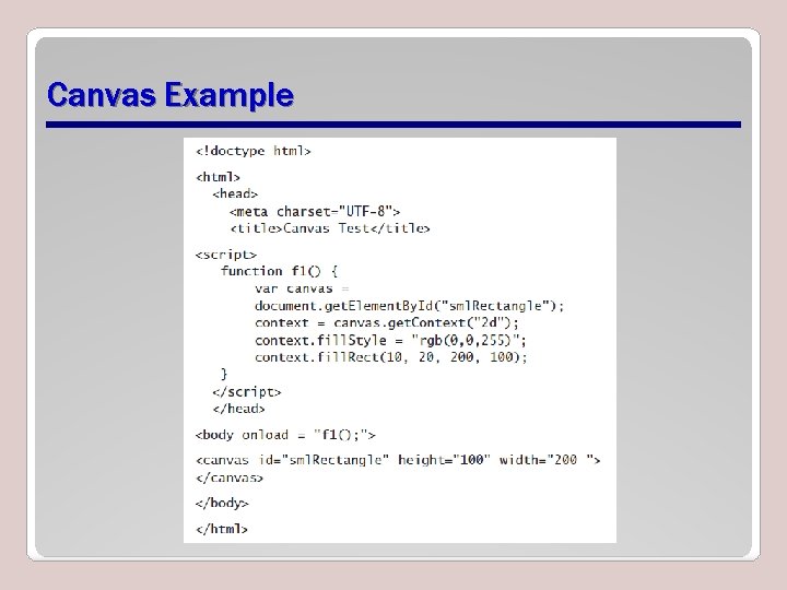 Canvas Example Canvas Example