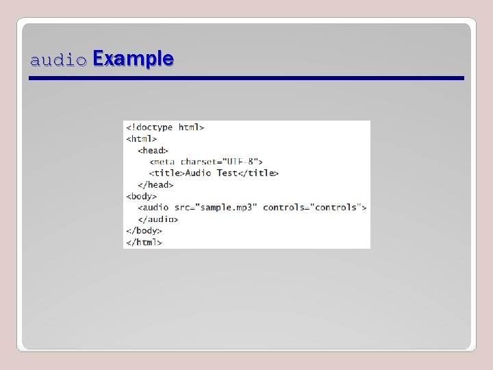 audio Example audio Example