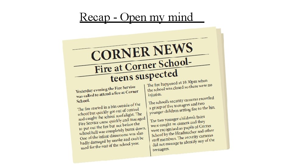 Recap - Open my mind 