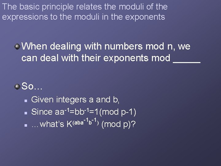 The basic principle relates the moduli of the expressions to the moduli in the