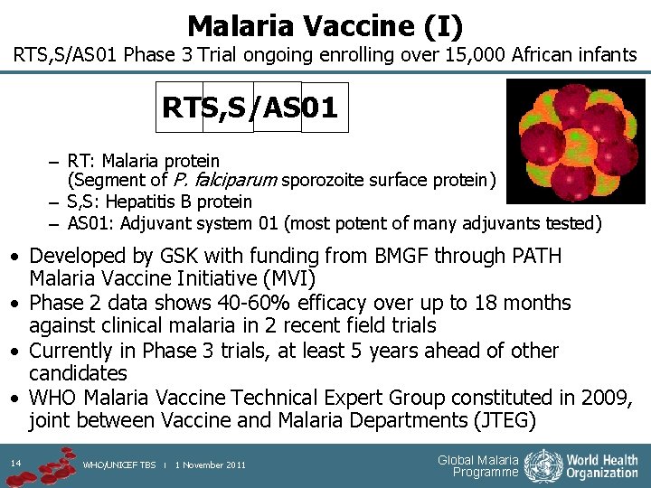 Malaria Vaccine (I) RTS, S/AS 01 Phase 3 Trial ongoing enrolling over 15, 000