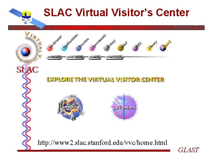 SLAC Virtual Visitor’s Center http: //www 2. slac. stanford. edu/vvc/home. html GLAST 