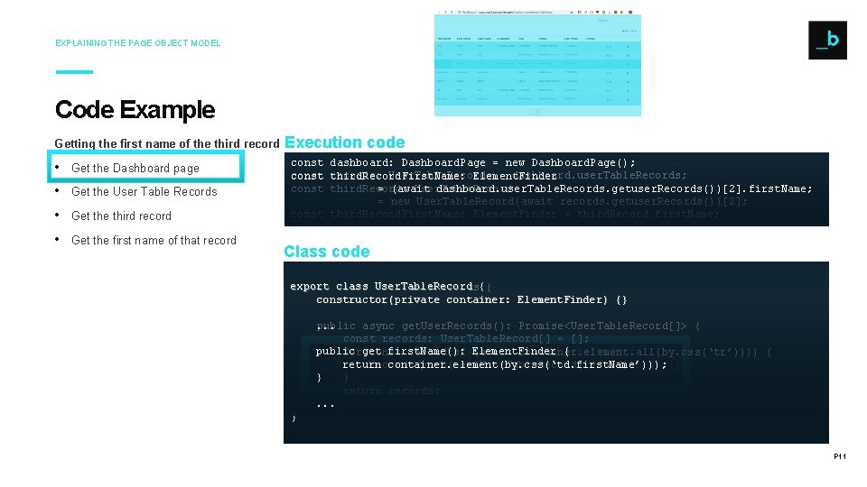 EXPLAINING THE PAGE OBJECT MODEL Code Example Getting the first name of the third EXPLAINING THE PAGE OBJECT MODEL Code Example Getting the first name of the third