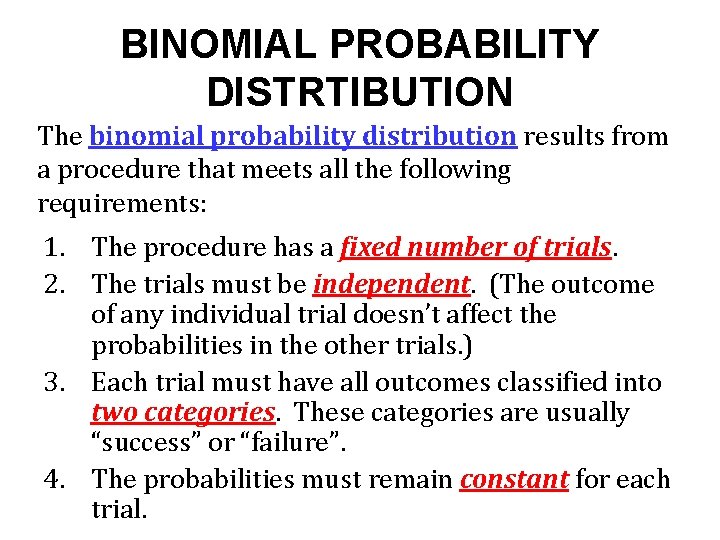 Section 5 3 Binomial Probability Distribution BINOMIAL PROBABILITY