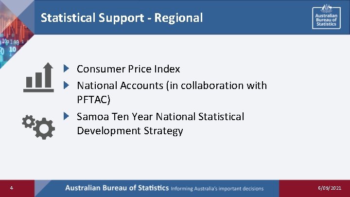 Statistical Support - Regional Consumer Price Index National Accounts (in collaboration with PFTAC) Samoa