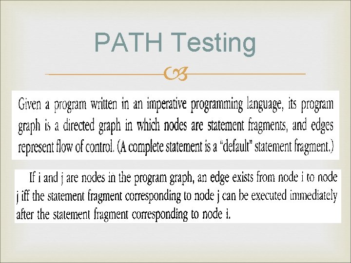 PATH Testing Program graph 