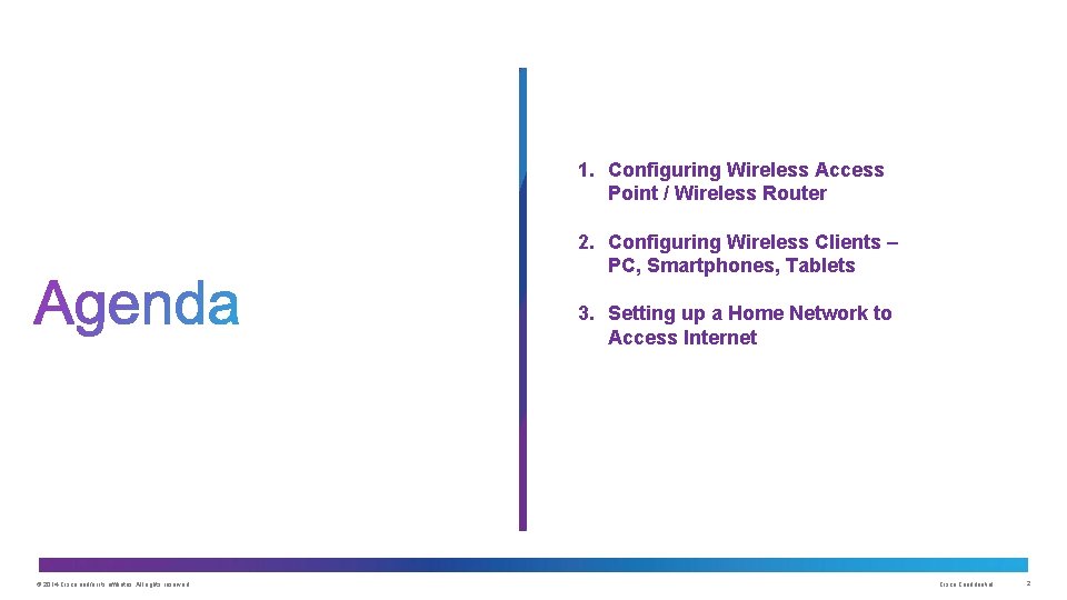 1. Configuring Wireless Access Point / Wireless Router 2. Configuring Wireless Clients – PC,