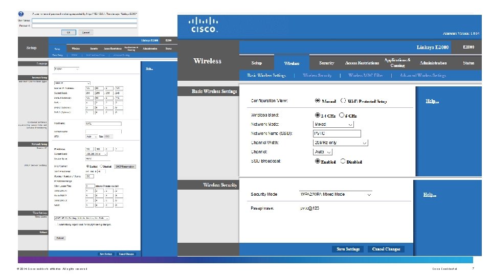 © 2014 Cisco and/or its affiliates. All rights reserved. Cisco Confidential 7 