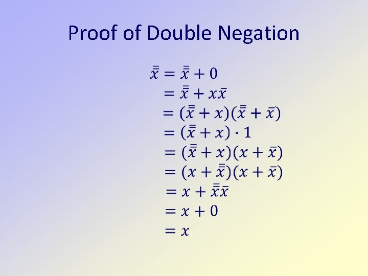 Proof of Double Negation 