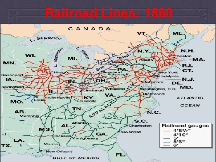 Railroad Lines: 1860 