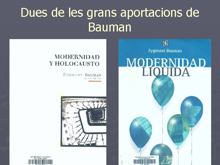 Dues de les grans aportacions de Bauman 