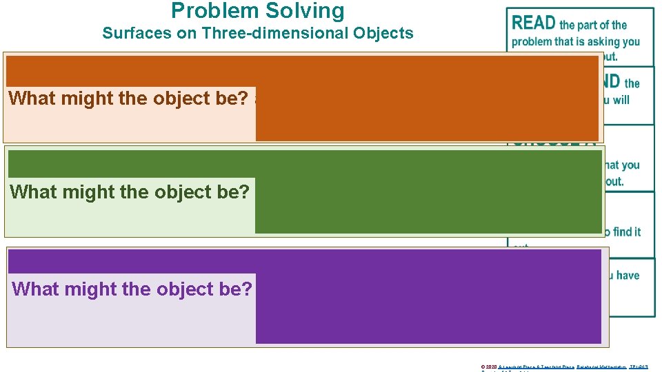 Problem Solving Surfaces on Three-dimensional Objects In my hand I have an object with