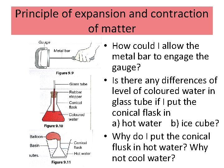 Principle of expansion and contraction of matter • How could I allow the metal