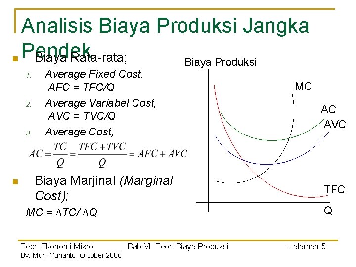 Analisis Biaya Produksi Jangka n Pendek Biaya Rata-rata; Biaya Produksi 1. 2. 3. n Analisis Biaya Produksi Jangka n Pendek Biaya Rata-rata; Biaya Produksi 1. 2. 3. n