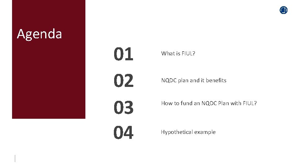 Agenda 01 02 03 04 What is FIUL? NQDC plan and it benefits How