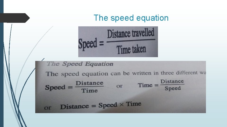 The speed equation 