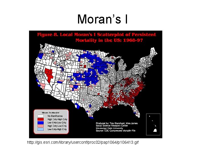 Moran’s I http: //gis. esri. com/library/userconf/proc 02/pap 1064/p 106413. gif 