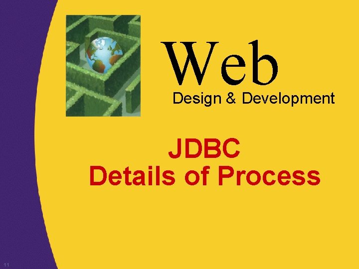 Web Design & Development JDBC Details of Process 11 