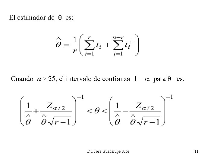 El estimador de es: Cuando n 25, el intervalo de confianza 1 - para