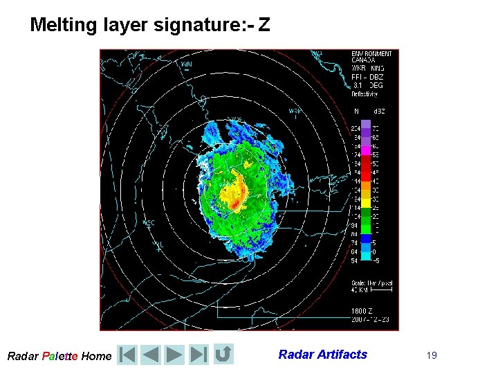 Melting layer signature: - Z Radar Palette Home Radar Artifacts 19 