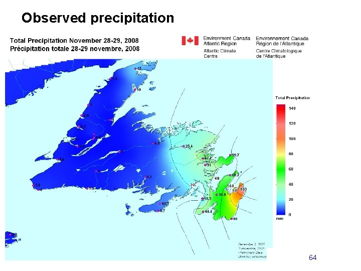 Observed precipitation Radar Palette Home Radar Artifacts 64 