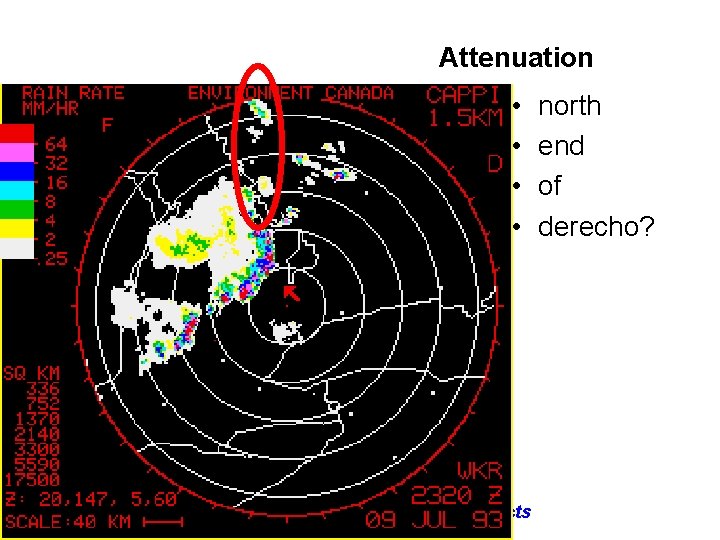 Attenuation • • Radar Palette Home Radar Artifacts north end of derecho? 