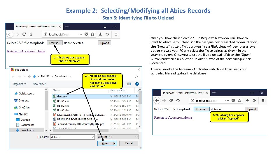 Example 2: Selecting/Modifying all Abies Records - Step 6: Identifying File to Upload - Example 2: Selecting/Modifying all Abies Records - Step 6: Identifying File to Upload -