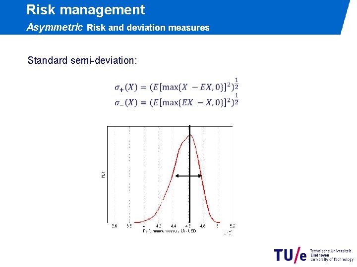 Risk management Asymmetric Risk and deviation measures Standard semi-deviation: 