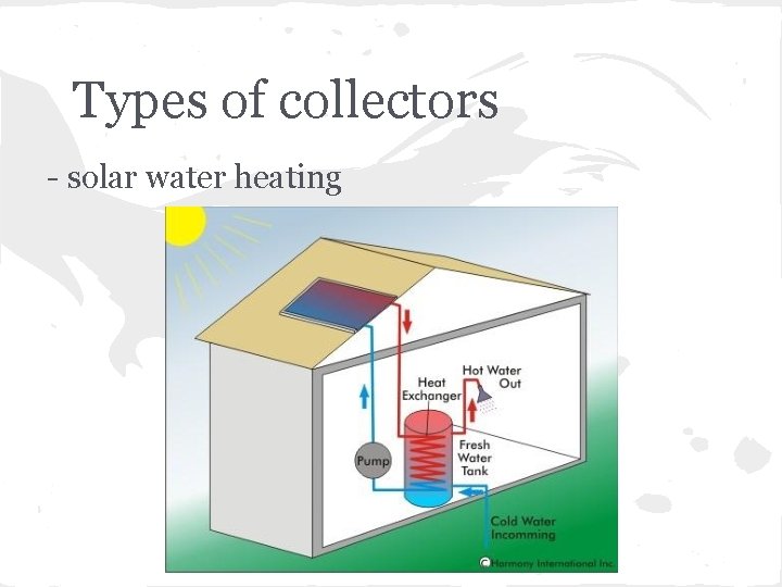 Types of collectors - solar water heating 
