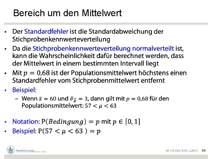 Bereich um den Mittelwert • 66 