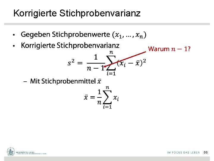 Korrigierte Stichprobenvarianz • 86 