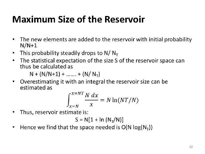 Maximum Size of the Reservoir • 22 