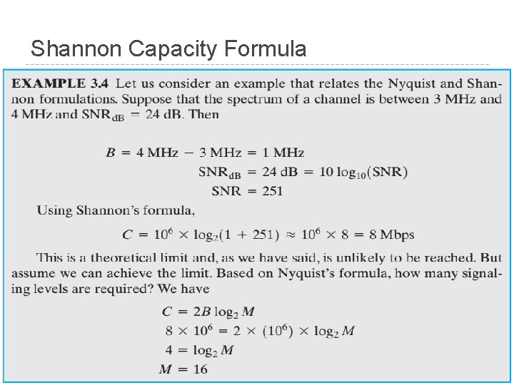 Shannon Capacity Formula 