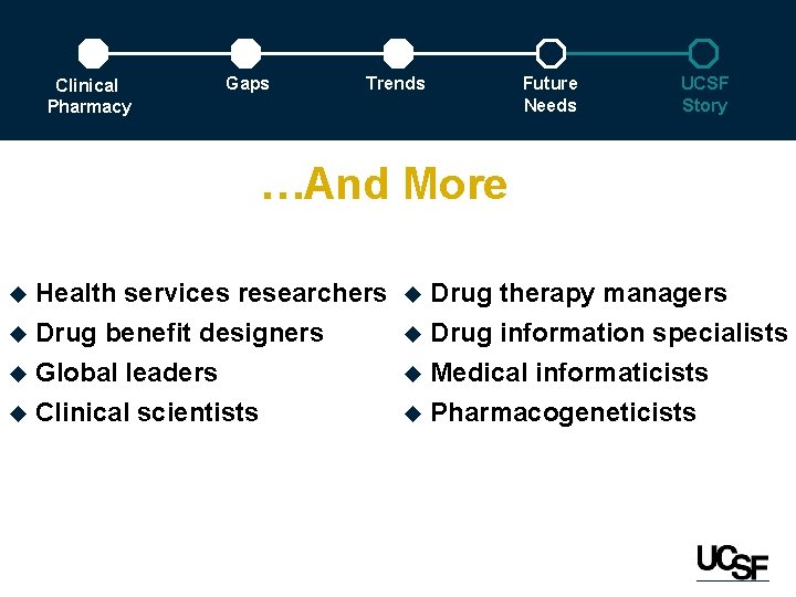 Clinical Pharmacy Gaps Trends Future Needs UCSF Story …And More Health services researchers u