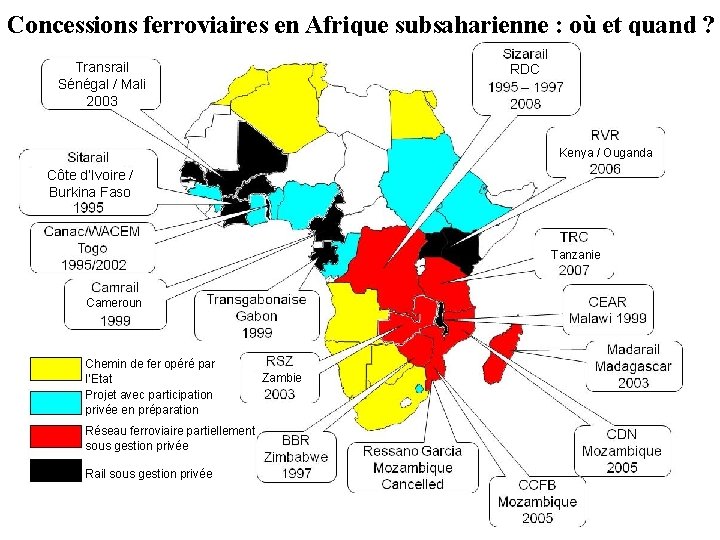 Concessions ferroviaires en Afrique subsaharienne : où et quand ? Transrail Sénégal / Mali