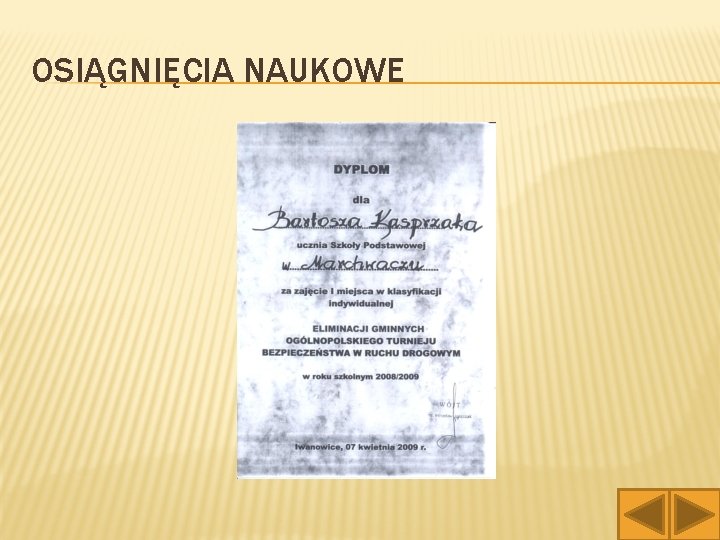 OSIĄGNIĘCIA NAUKOWE 