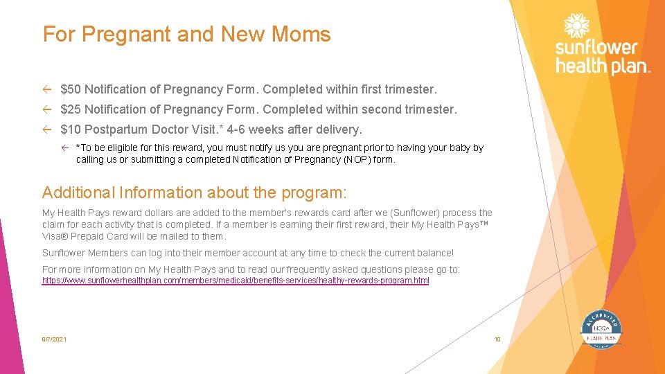 For Pregnant and New Moms $50 Notification of Pregnancy Form. Completed within first trimester.